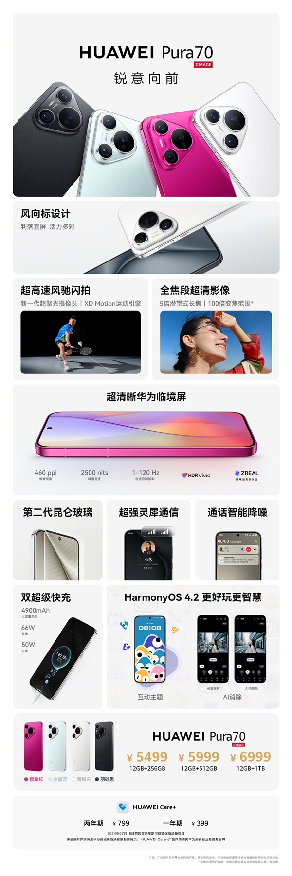 5499元起！華為Pura 70/Pro+正式開售：配置看懂