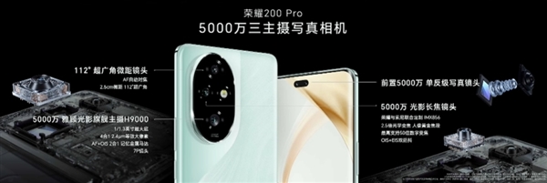 數(shù)字系列史上大底！榮耀200 Pro搭載5000萬(wàn)像素H9000主攝