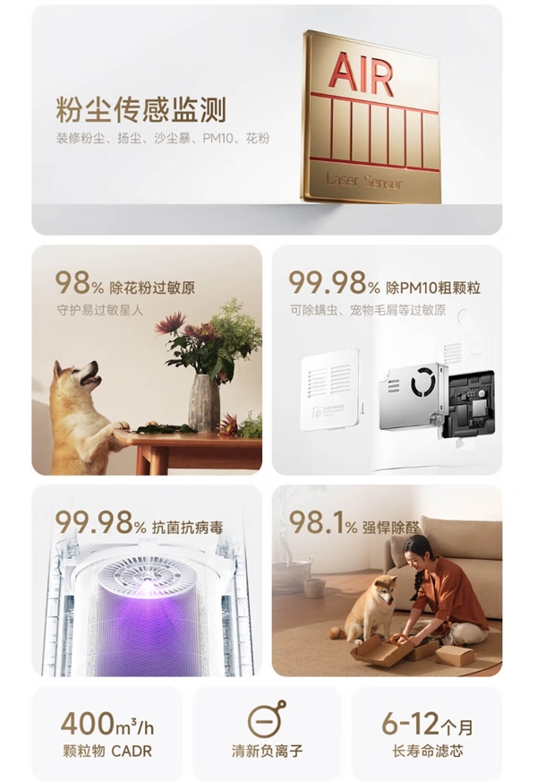 首發(fā)999元！小米米家空氣凈化器5發(fā)布：98.1%除醛 自帶紫外殺菌