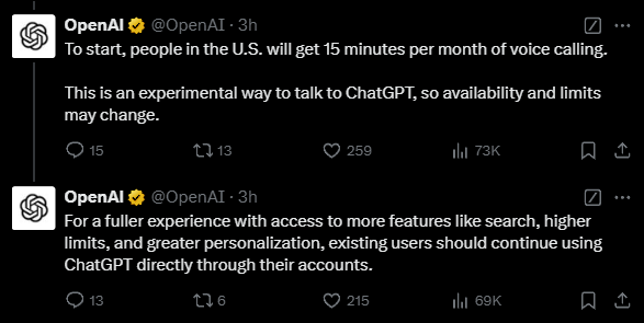OpenAI又一王炸！ChatGPT可以打電話了：老年機、座機也能用