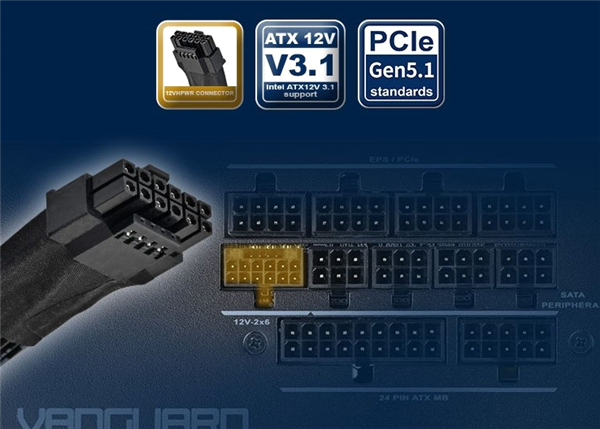 銀昕推出VANGUARD系列金牌電源：ATX 3.1標準、原生12V-2×6接口