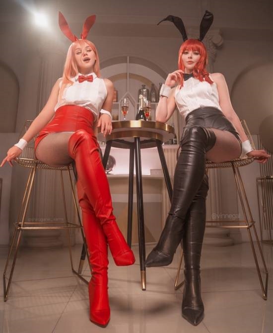 俄妹COS兔女郎瑪奇瑪、帕瓦：完美身材