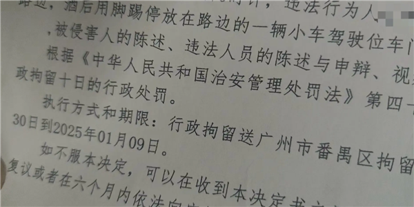 小米SU7停路邊被踢了一腳 哨兵模式立功！踢車男子被送進(jìn)拘留所跨年